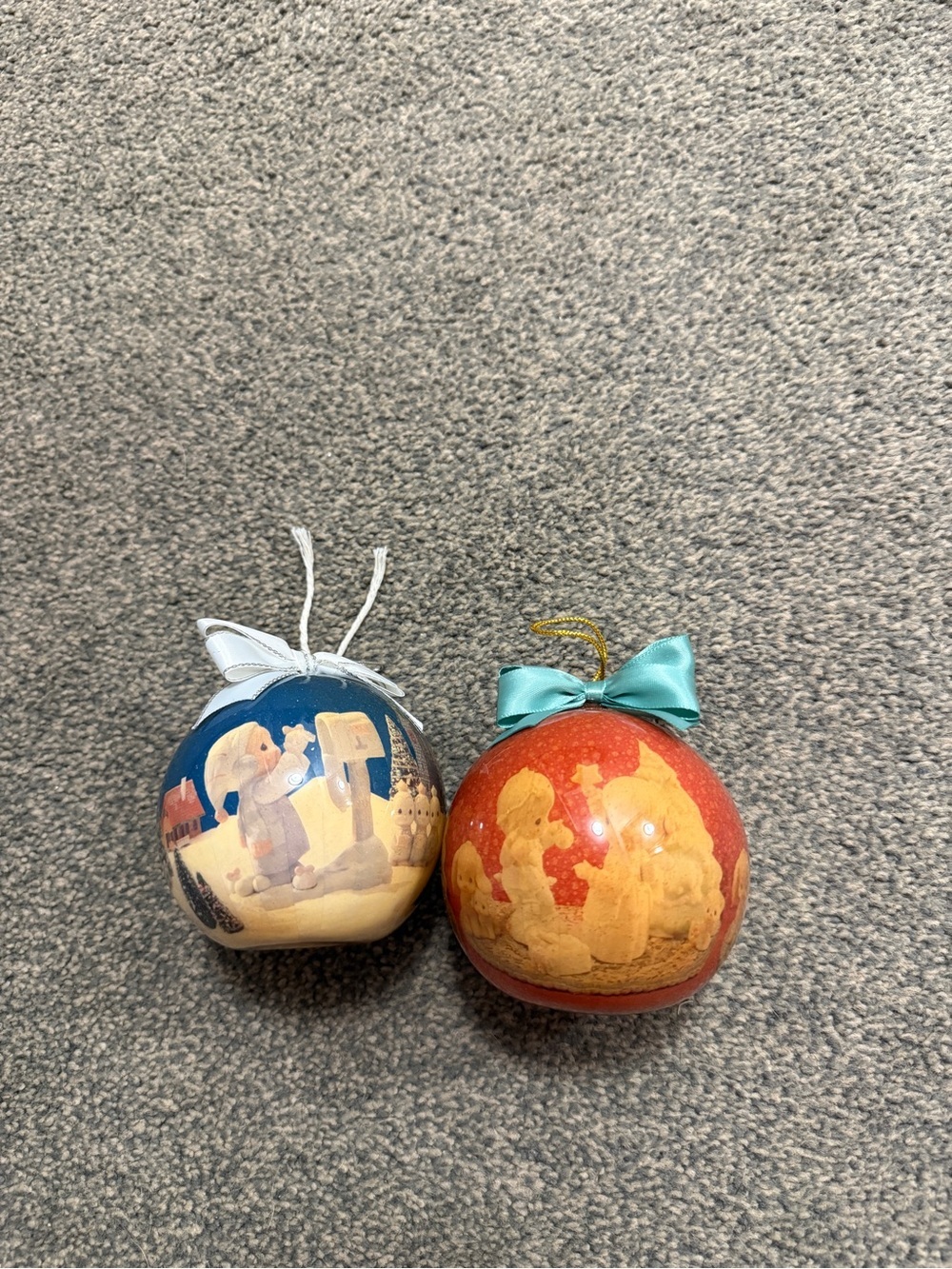 Set of 2 Vintage Precious Moments Christmas Ornament